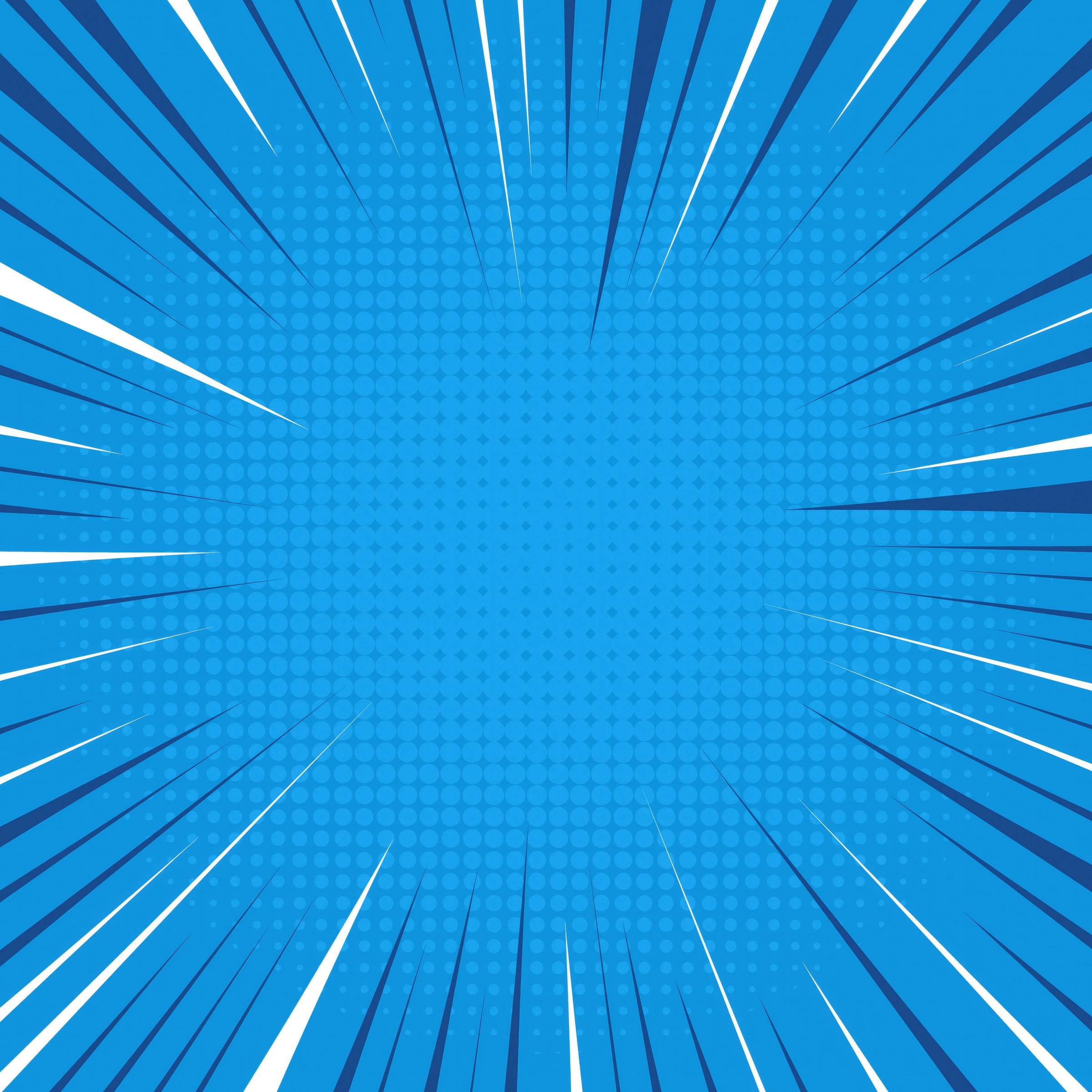 Blue speedline comic halftone background